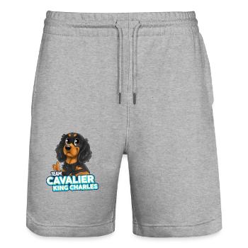 TEAM Cavalier King Charles - Schwarz & Hellbraun - Stanley/Stella Unisex Bio Joggingshorts Trainer  - Grau meliert - Vorne - Nik (191cm) & Marisol (170cm)