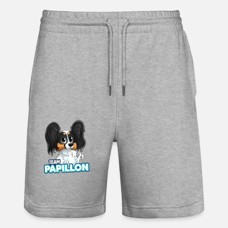 TEAM Papillon - Noir et Feu - Short de jogging bio TRAINER Stanley/Stella unisexe - gris chiné