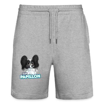 TEAM Schmetterling - Schwarz - Stanley/Stella Unisex Bio Joggingshorts Trainer  - Grau meliert - Vorne - Nik (191cm) & Marisol (170cm)
