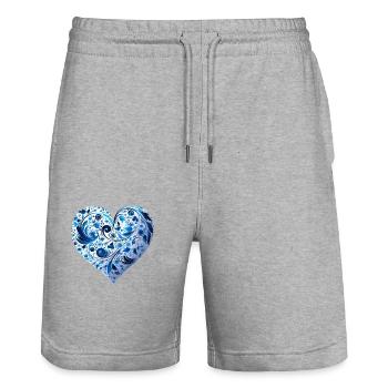 Kunst Herz Liebe Liebesbeweis Gefühle - Stanley/Stella Unisex Bio Joggingshorts Trainer  - Grau meliert - Vorne - Nik (191cm) & Marisol (170cm)