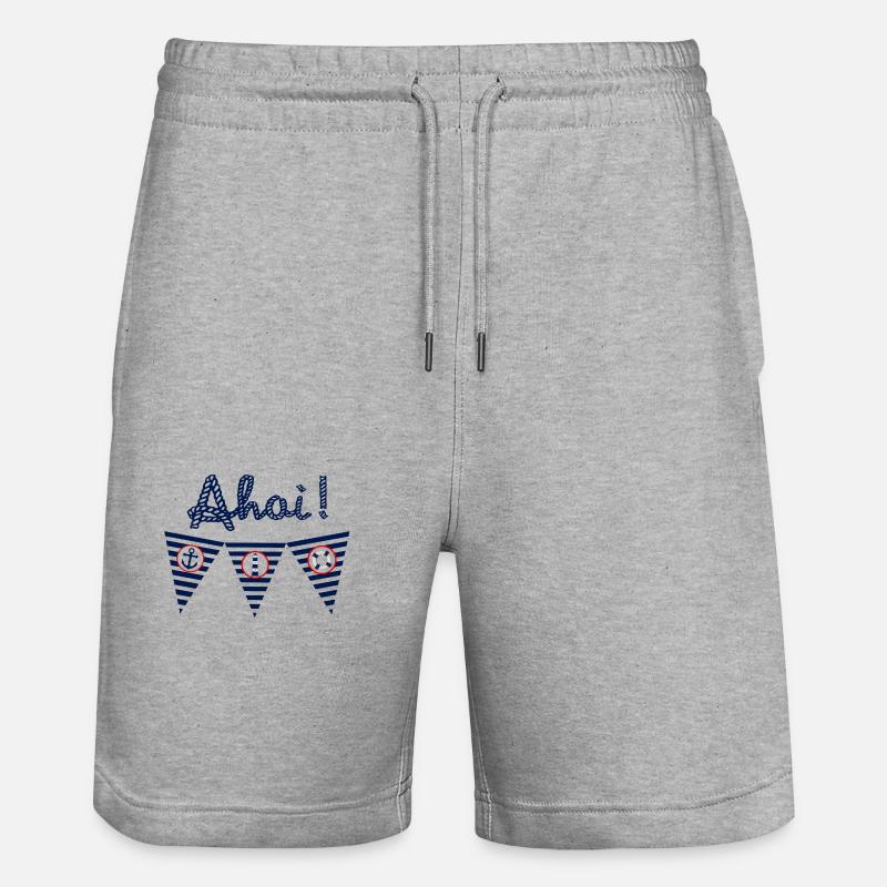 Ahoi, mer, maritime, drapeau - Short de jogging bio TRAINER Stanley/Stella unisexe - gris chiné
