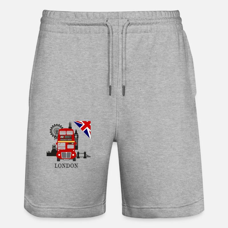 Angleterre, Londres, sightseeing, - Short de jogging bio TRAINER Stanley/Stella unisexe - gris chiné