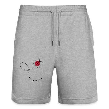linie gestrichelt pfad weg marienkaefer klein sues - Stanley/Stella Unisex Bio Joggingshorts Trainer  - Grau meliert - Vorne - Nik (191cm) & Marisol (170cm)