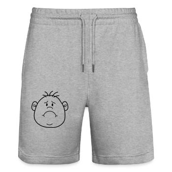 gesicht kopf traurig weinen heulen traenen ungluec - Stanley/Stella Unisex Bio Joggingshorts Trainer  - Grau meliert - Vorne - Nik (191cm) & Marisol (170cm)