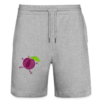 M. Plum - Short de jogging bio TRAINER Stanley/Stella unisexe - gris chiné - Devant - Nik (191cm) & Marisol (170cm)