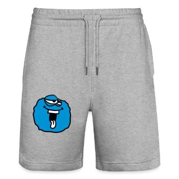 cercle de balle autour du visage de rire monstre de tête drôle - Short de jogging bio TRAINER Stanley/Stella unisexe - gris chiné - Devant - Nik (191cm) & Marisol (170cm)