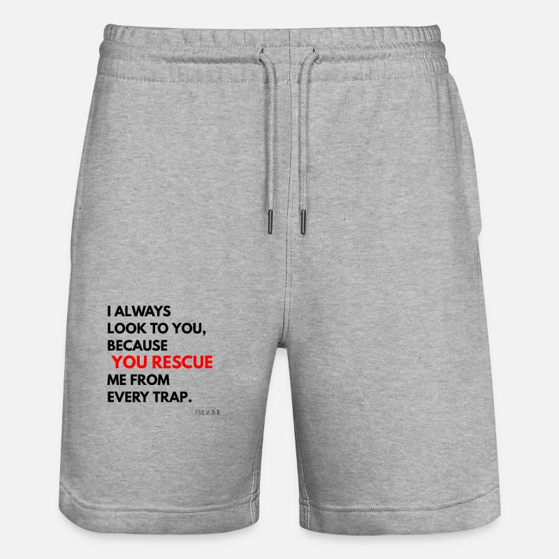 BIBLE PSAUME - Short de jogging bio TRAINER Stanley/Stella unisexe - gris chiné