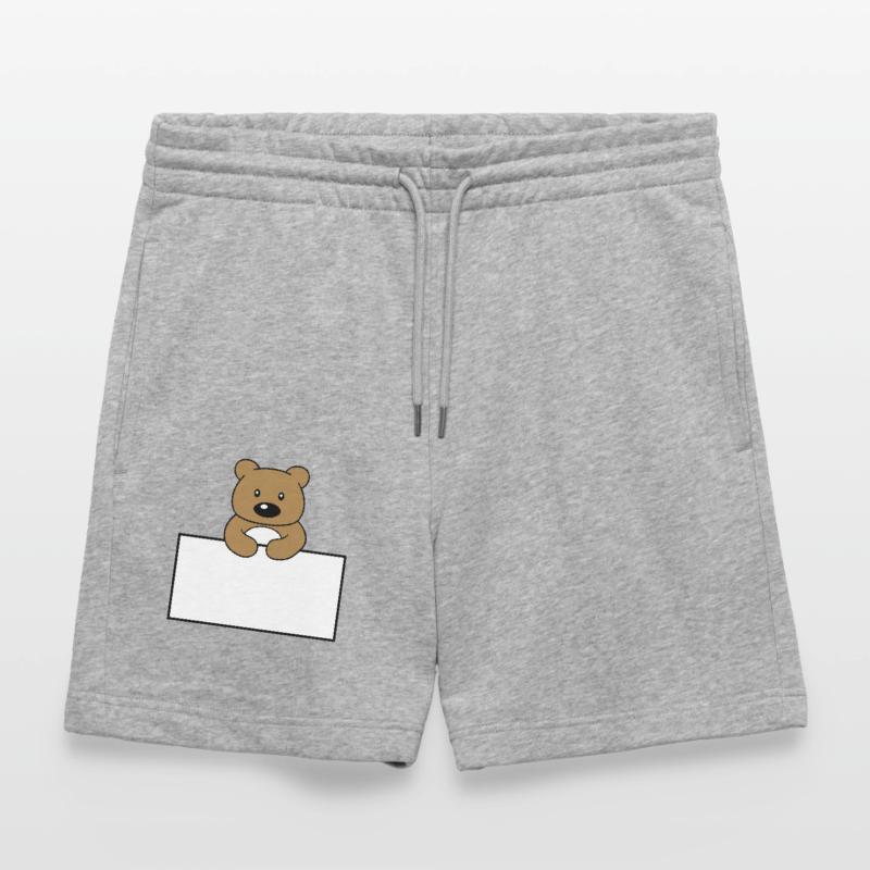 name shield frame text write teddy grizzly ba Stanley/Stella Trainer Unisex Organic Jogging Shorts