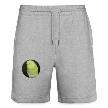 Perruche perruche jaune - Short de jogging bio TRAINER Stanley/Stella unisexe - gris chiné - Devant - Nik (191cm) & Marisol (170cm)