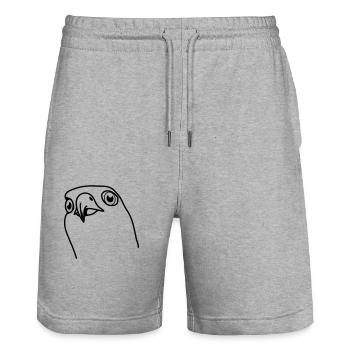 falke - Short de jogging bio TRAINER Stanley/Stella unisexe - gris chiné - Devant - Nik (191cm) & Marisol (170cm)