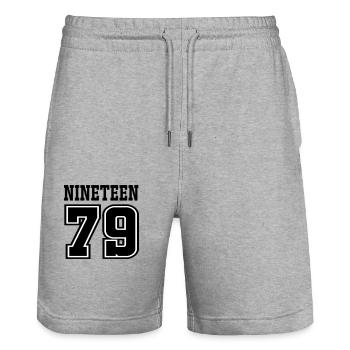 1979 - Stanley/Stella Unisex Bio Joggingshorts Trainer  - Grau meliert - Vorne - Nik (191cm) & Marisol (170cm)