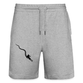 sentiers ligne sentier pistes piste de ski descente montagne w - Short de jogging bio TRAINER Stanley/Stella unisexe - gris chiné - Devant - Nik (191cm) & Marisol (170cm)