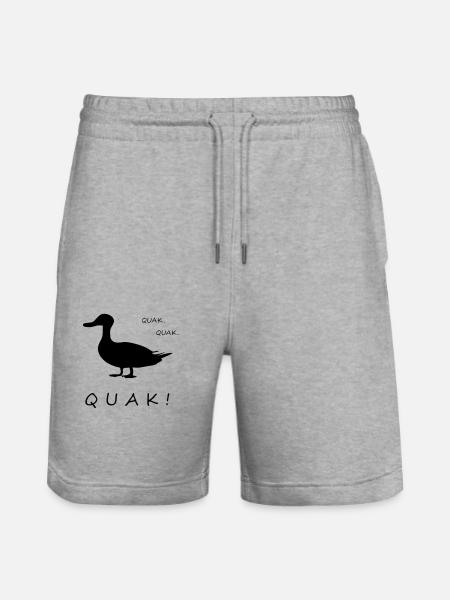 Quack duck funny - Stanley/Stella Trainer Unisex Organic Jogging Shorts - heather grey