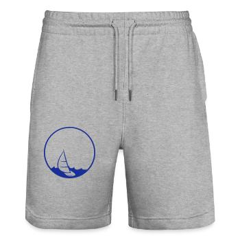 sonne grosse rund kreis meer wellen boot segeln sc - Stanley/Stella Unisex Bio Joggingshorts Trainer  - Grau meliert - Vorne - Nik (191cm) & Marisol (170cm)