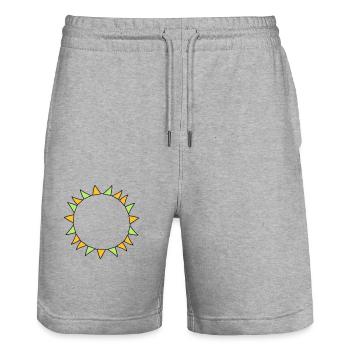 bunte girlande kreis ring rund rahmen party dekora - Stanley/Stella Unisex Bio Joggingshorts Trainer  - Grau meliert - Vorne - Nik (191cm) & Marisol (170cm)