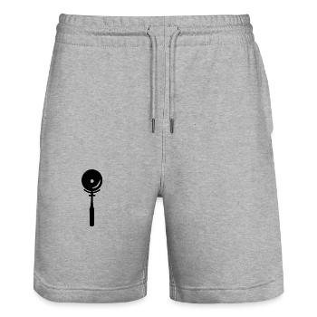 Coupe-pizza - Short de jogging bio TRAINER Stanley/Stella unisexe - gris chiné - Devant - Nik (191cm) & Marisol (170cm)