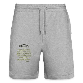 Fussballer Weisheit 10 - Stanley/Stella Unisex Bio Joggingshorts Trainer  - Grau meliert - Vorne - Nik (191cm) & Marisol (170cm)
