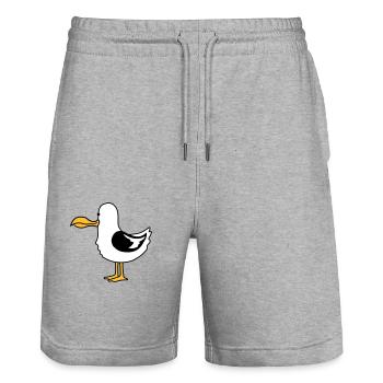 lustige moeve strand vogel hunger - Stanley/Stella Unisex Bio Joggingshorts Trainer  - Grau meliert - Vorne - Nik (191cm) & Marisol (170cm)