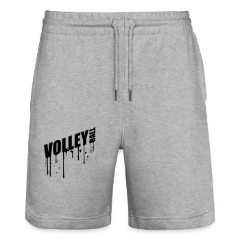 timbre goutte graffiti spray texte conception de l - Short de jogging bio TRAINER Stanley/Stella unisexe - gris chiné - Devant - Nik (191cm) & Marisol (170cm)