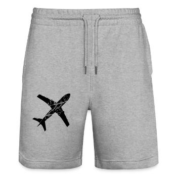 gratter les larmes timbre haut en bas avion voler - Short de jogging bio TRAINER Stanley/Stella unisexe - gris chiné - Devant - Nik (191cm) & Marisol (170cm)