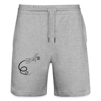 boucle voltige acrobatie aérienne petit avion avio - Short de jogging bio TRAINER Stanley/Stella unisexe - gris chiné - Devant - Nik (191cm) & Marisol (170cm)