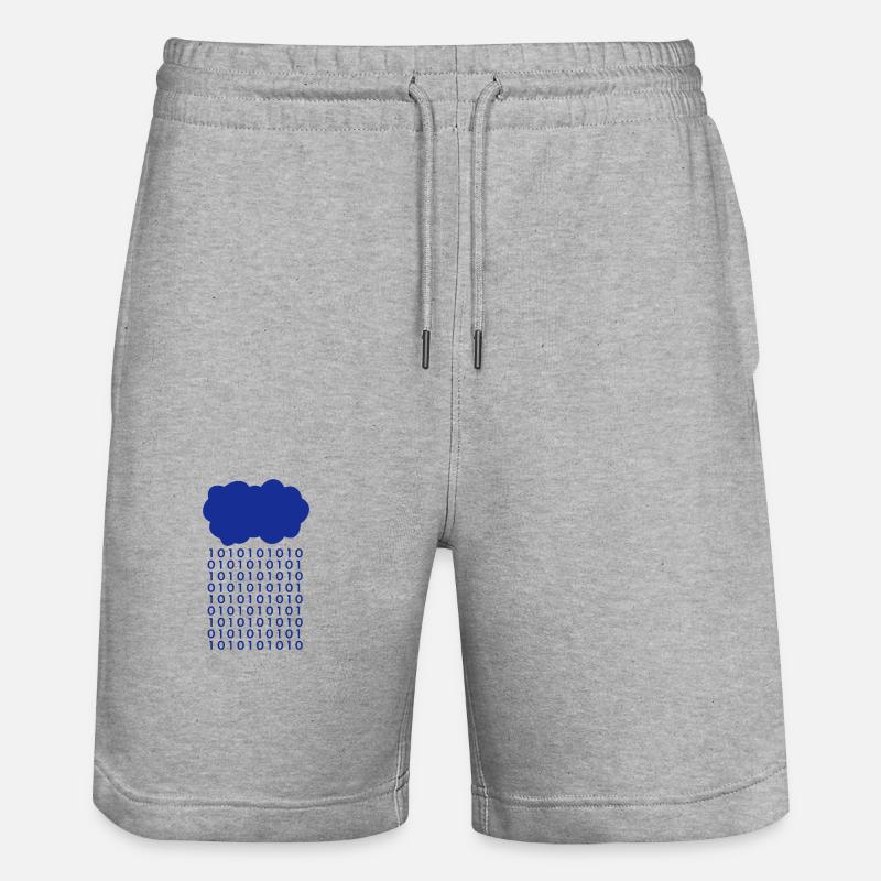 Bit Regen Wolke Informatiker - Stanley/Stella Unisex Bio Joggingshorts Trainer  - Grau meliert
