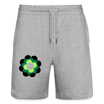 Flower one - Stanley/Stella Unisex Bio Joggingshorts Trainer  - Grau meliert - Vorne - Nik (191cm) & Marisol (170cm)