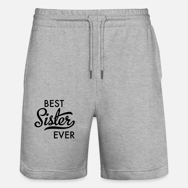 Beste Schwester - Stanley/Stella Unisex Bio Joggingshorts Trainer  - Grau meliert