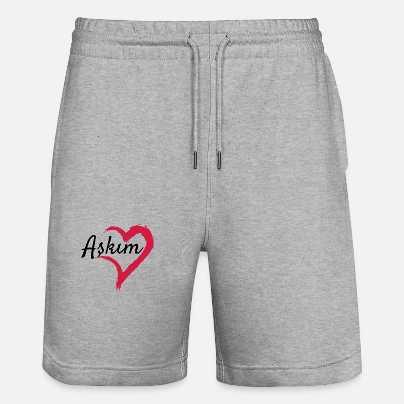 Amour mot idée idée cadeau - Short de jogging bio TRAINER Stanley/Stella unisexe - gris chiné