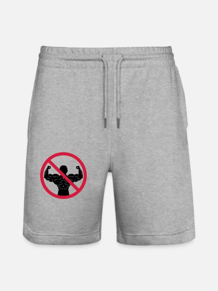 No bodybuilders banned - Stanley/Stella Trainer Unisex Organic Jogging Shorts - heather grey