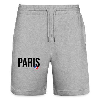Paris France Love City Blue White Red Flag - Stanley/Stella Trainer Unisex Organic Jogging Shorts - heather grey - Front - Nik (191cm) & Marisol (170cm)