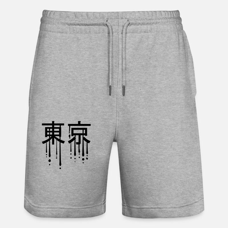Graffiti Zeichen Tokyo - Stanley/Stella Unisex Bio Joggingshorts Trainer  - Grau meliert