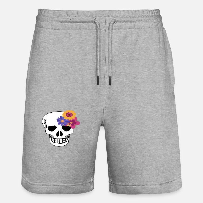 Fleur de crâne - Short de jogging bio TRAINER Stanley/Stella unisexe - gris chiné