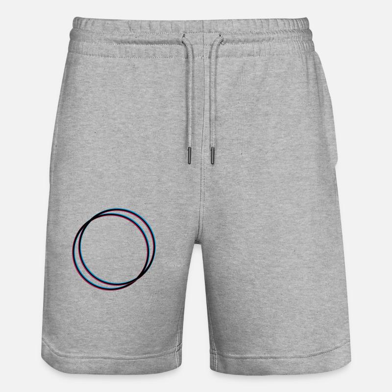 2 Kreise 3D - Stanley/Stella Unisex Bio Joggingshorts Trainer  - Grau meliert