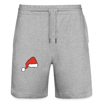 Casquette de Noël X-Mas Casquette Noël Christmas - Short de jogging bio TRAINER Stanley/Stella unisexe - gris chiné - Devant - Nik (191cm) & Marisol (170cm)