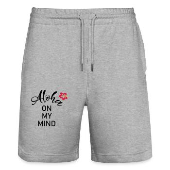 Aloha on my mind - Stanley/Stella Unisex Bio Joggingshorts Trainer  - Grau meliert - Vorne - Nik (191cm) & Marisol (170cm)