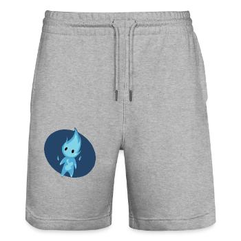 Will O The Wisp cutie - Short de jogging bio TRAINER Stanley/Stella unisexe - gris chiné - Devant - Nik (191cm) & Marisol (170cm)