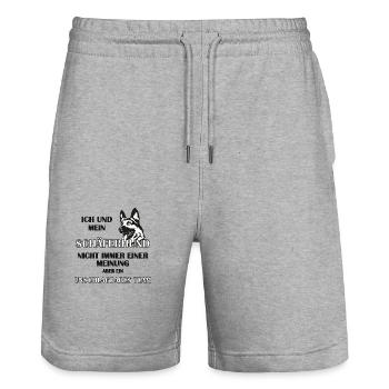 Schäferhund - Stanley/Stella Unisex Bio Joggingshorts Trainer  - Grau meliert - Vorne - Nik (191cm) & Marisol (170cm)