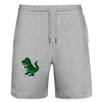 Dinosaure - Short de jogging bio TRAINER Stanley/Stella unisexe - gris chiné - Devant - Nik (191cm) & Marisol (170cm)