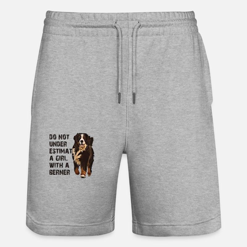 Berner Berghund - Stanley/Stella Unisex Bio Joggingshorts Trainer - Grau meliert