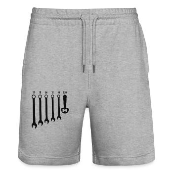 Bière Clé Mécanicien Automobile Cadeau Mécanique - Short de jogging bio TRAINER Stanley/Stella unisexe - gris chiné - Devant - Nik (191cm) & Marisol (170cm)