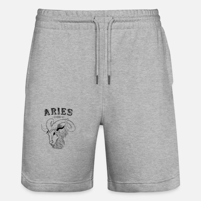 Aries Sternzeichen Widder - Stanley/Stella Unisex Bio Joggingshorts Trainer  - Grau meliert