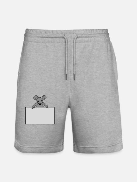Mouse with shield - Stanley/Stella Trainer Unisex Organic Jogging Shorts - heather grey