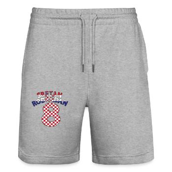 Kroatien 8. Geburtstag Sretan Rodendan 8 - Stanley/Stella Unisex Bio Joggingshorts Trainer  - Grau meliert - Vorne - Nik (191cm) & Marisol (170cm)