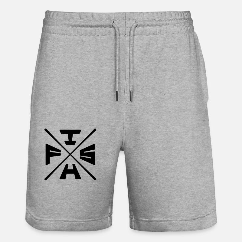 X Poisson de texte - Short de jogging bio TRAINER Stanley/Stella unisexe - gris chiné