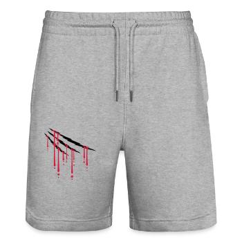 Drops of blood scratches - Stanley/Stella Trainer Unisex Organic Jogging Shorts - heather grey - Front - Nik (191cm) & Marisol (170cm)