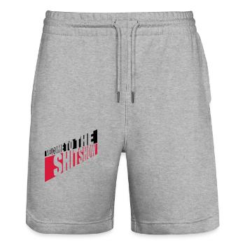 Cheeky Welcome Shitshow - Stanley/Stella Trainer Unisex Organic Jogging Shorts - heather grey - Front - Nik (191cm) & Marisol (170cm)