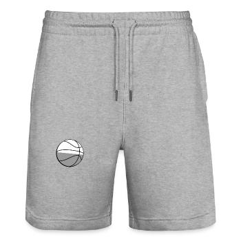 Basketball - Illustration - Stanley/Stella Unisex Bio Joggingshorts Trainer  - Grau meliert - Vorne - Nik (191cm) & Marisol (170cm)