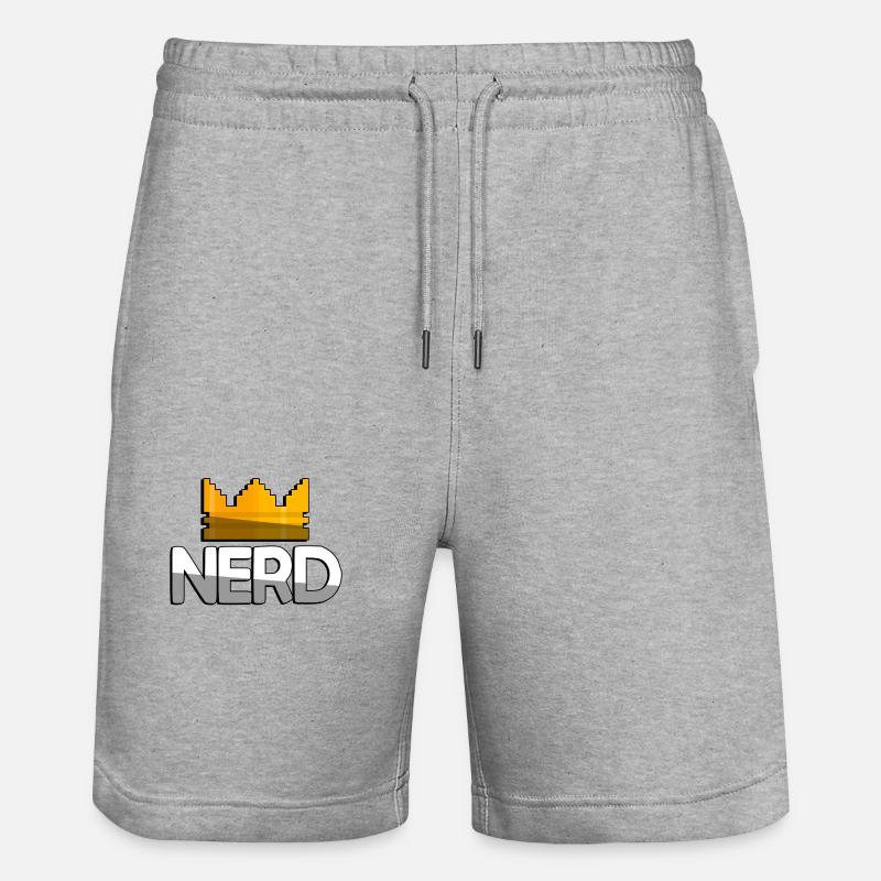 NERD + King Crown - Jeux vidéo - Short de jogging bio TRAINER Stanley/Stella unisexe - gris chiné