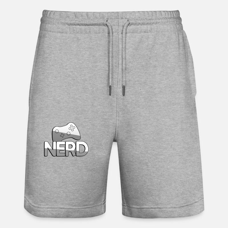 NERD + Controller - Gaming - Stanley/Stella Trainer Unisex Organic Jogging Shorts - heather grey